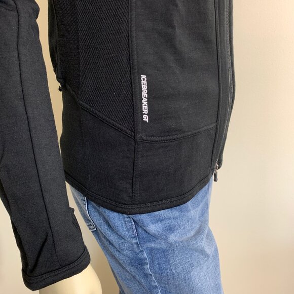 ICEBREAKER GT 260 midweight 98 merino spandex zip pockets full zip Hood jacket S - Picture 6 of 15